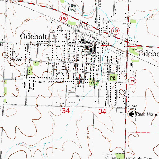 Topographic Map of Odebolt Arthur - Battle Creek Ida Grove Middle School, IA