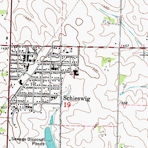 Topographic Map of Schleswig Middle School, IA