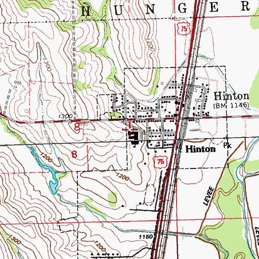 Topographic Map of Hinton Elementary School, IA