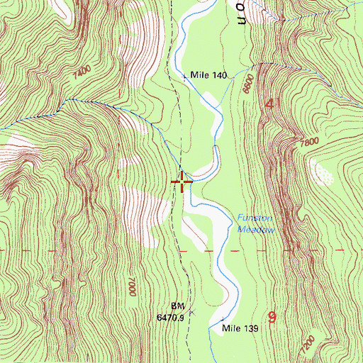 Topographic Map of Laurel Creek, CA