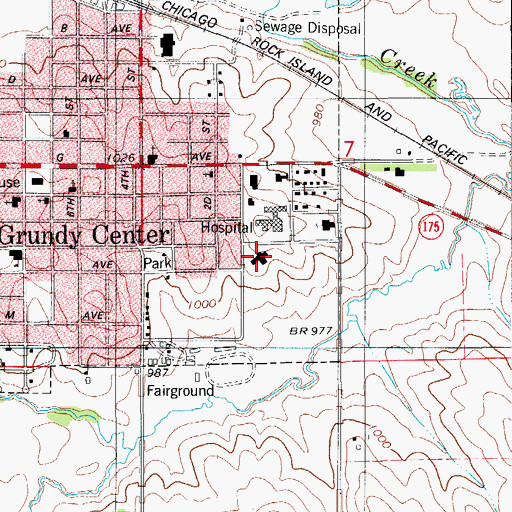 Topographic Map of Grundy Center Learning Center, IA