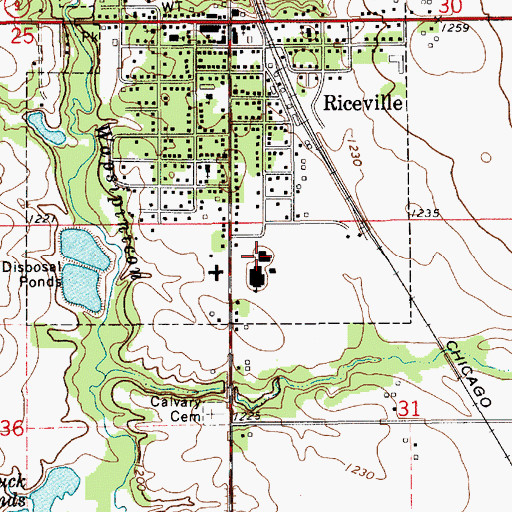 Topographic Map of Riceville Elementary School, IA