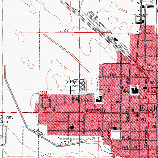 Topographic Map of Eagle Grove Elementary School, IA