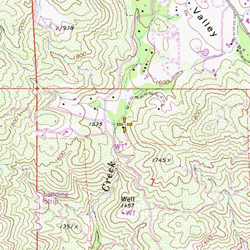 Topographic Map of Lee Valley, CA