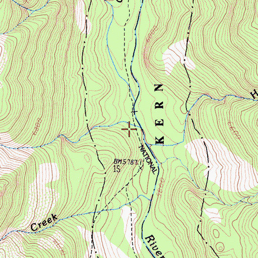 Topographic Map of Leggett Creek, CA