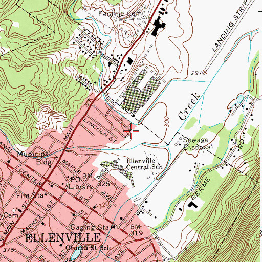 Topographic Map of Ellenville First Aid and Rescue Squad, NY