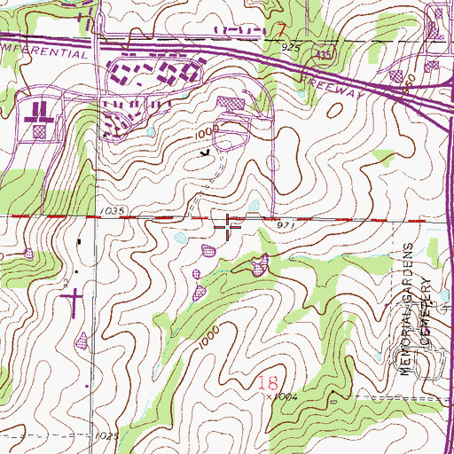 Topographic Map of Baker University - Overland Park Campus, KS