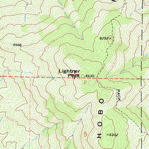 Topographic Map of Lightner Peak, CA