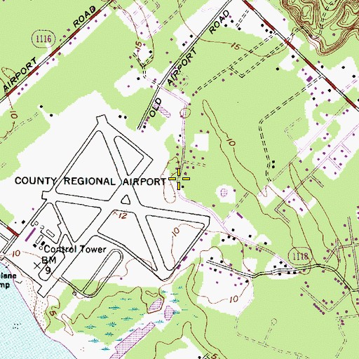 Topographic Map of Dare County Emergency Medical Services Station 7, NC