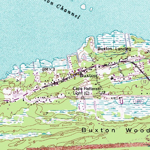 Topographic Map of Hatteras Island Rescue Squad Station 35, NC