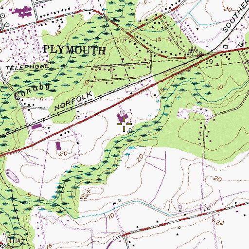 Topographic Map of Washington County Emergency Medical Services, NC