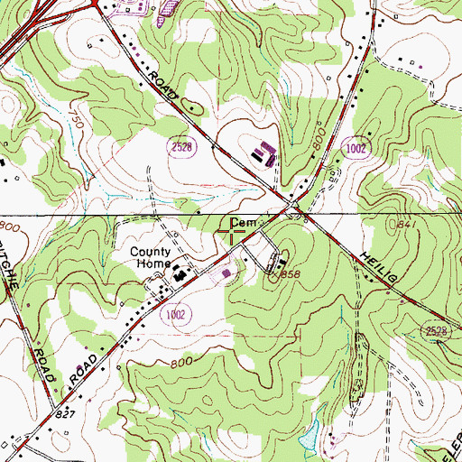 Topographic Map of Rowan County Emergency Services, NC