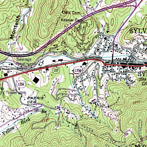 Topographic Map of Jackson County Rescue Squad, NC
