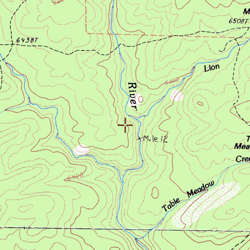 Topographic Map of Lion Creek, CA