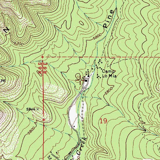 Topographic Map of Camp Lo Mia, AZ