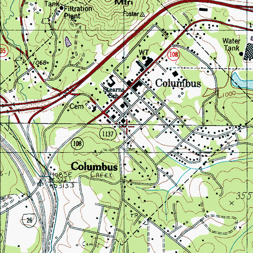 Topographic Map of Polk County Rescue Squad, NC