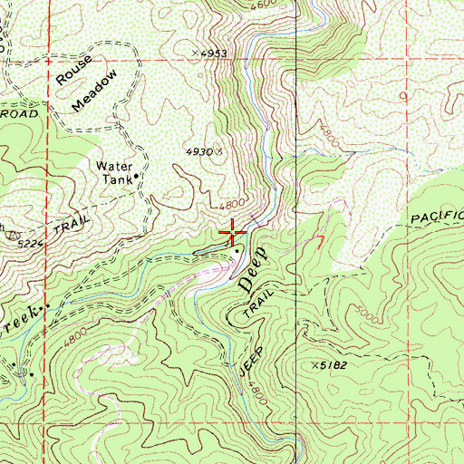 Topographic Map of Little Bear Creek, CA
