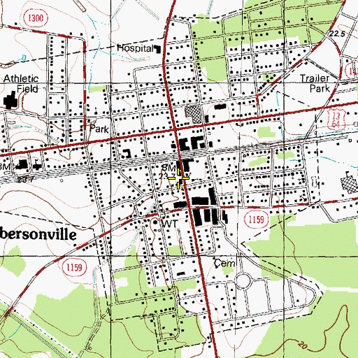 Topographic Map of Robersonville Rescue Squad and Emergency Medical Services, NC