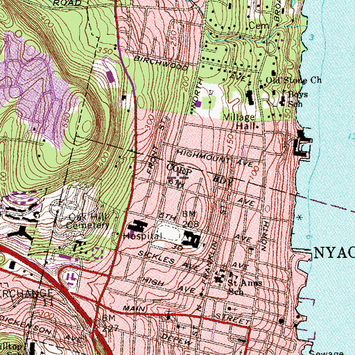 Topographic Map of Nyack Community Ambulance Corps, NY