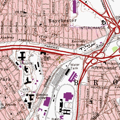 Topographic Map of Citywide Mobile Response Corporation, NY