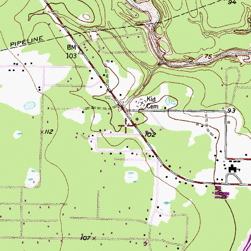 Topographic Map of Montgomery County Hospital District Emergency Medical Services Station 51, TX