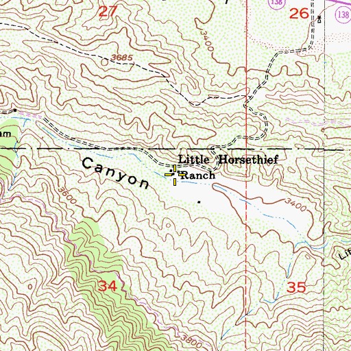 Topographic Map of Little Horsethief Ranch, CA
