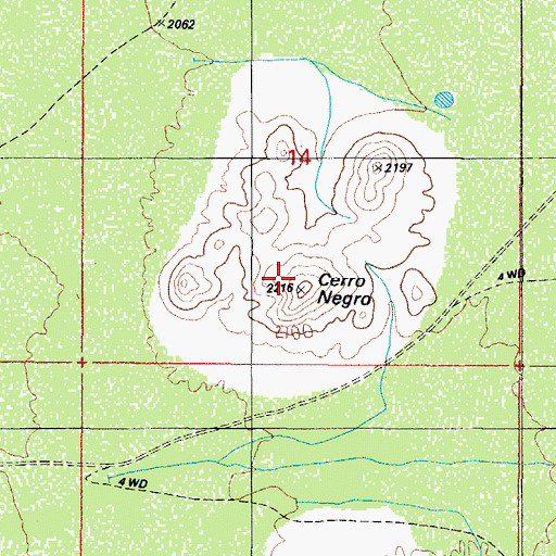 Topographic Map of Cerro Negro, AZ