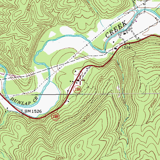 Topographic Map of Dunlap Volunteer Fire and Rescue Main Station, VA