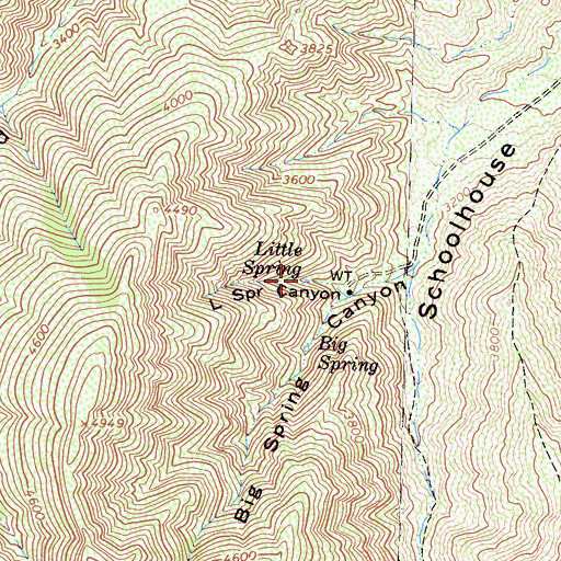 Topographic Map of Little Spring, CA
