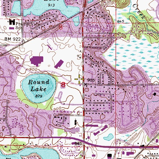 Topographic Map of HCMC Emergency Medical Services Eden Prairie, MN