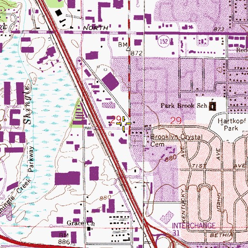 Topographic Map of North Memorial Ambulance Service Brooklyn Park, MN