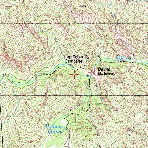 Topographic Map of Log Cabin Campsite, CA