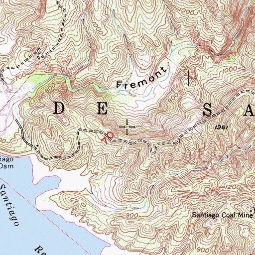 Topographic Map of Lomas de Santiago, CA