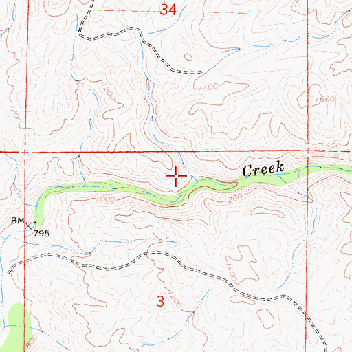 Topographic Map of Long Tom Gulch, CA