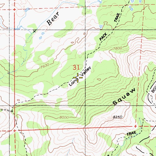 Topographic Map of Long Valley, CA