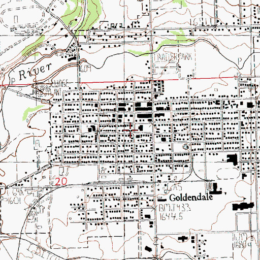 Topographic Map of Klickitat County Sheriff's Office, WA