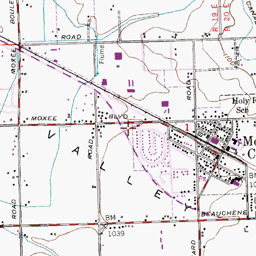 Topographic Map of Moxee Police Department, WA