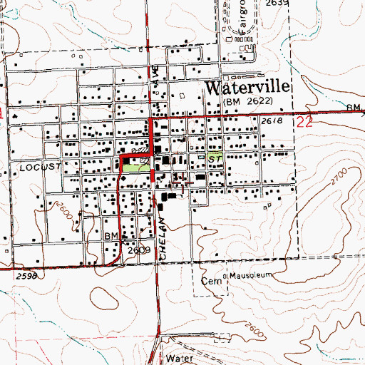 Topographic Map of Douglas County Sheriff's Office Waterville, WA