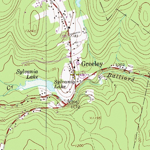 Topographic Map of Lackawaxen Township Volunteer Ambulance Service Greeley Station, PA