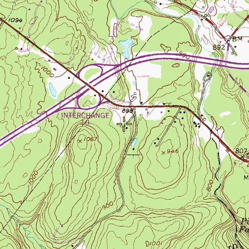 Topographic Map of Pike County Advanced Life Support, PA