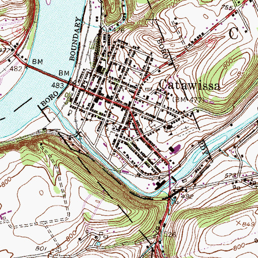 Topographic Map of Southside Ambulance Company, PA