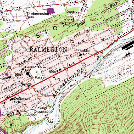 Topographic Map of Palmerton Community Ambulance, PA