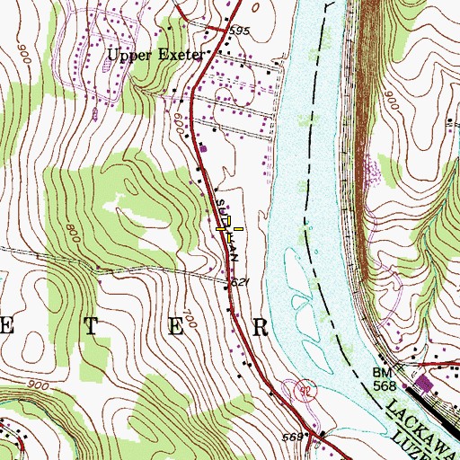 Topographic Map of Harding - Mount Zion Community Ambulance, PA