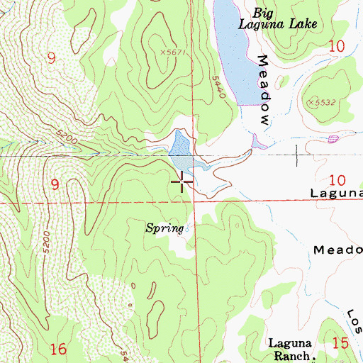 Topographic Map of Los Rasalies Ravine, CA
