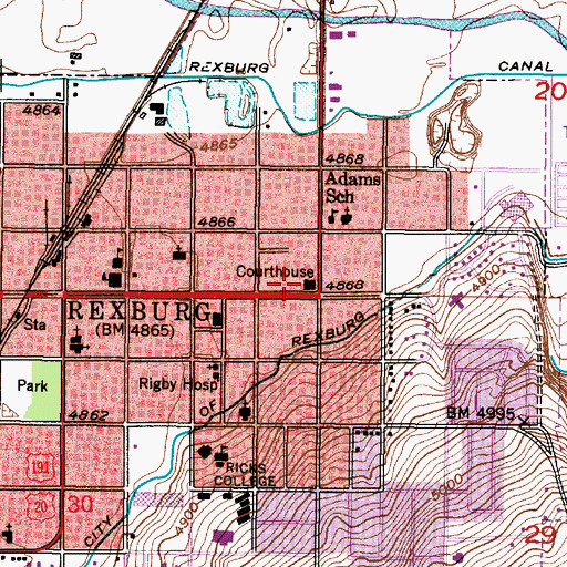 Topographic Map of Madison County Sheriff's Office, ID