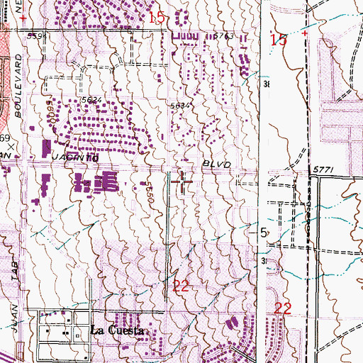 Topographic Map of Albuquerque Police Department Jeffery Russell Memorial Substation Foothills Area Command, NM