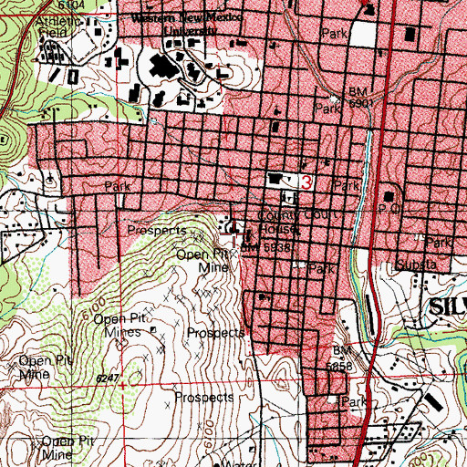 Topographic Map of Grant County Sheriff's Office, NM