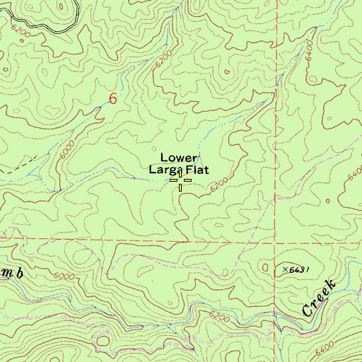 Topographic Map of Lower Larga Flat, CA