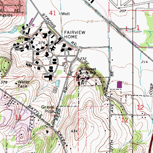Topographic Map of Oregon Youth Authority Hillcrest Youth Correctional Facility, OR