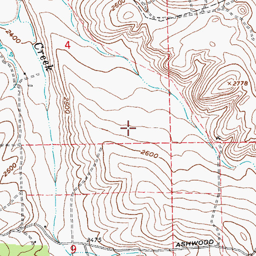 Topographic Map of Deer Ridge Correctional Institution, OR
